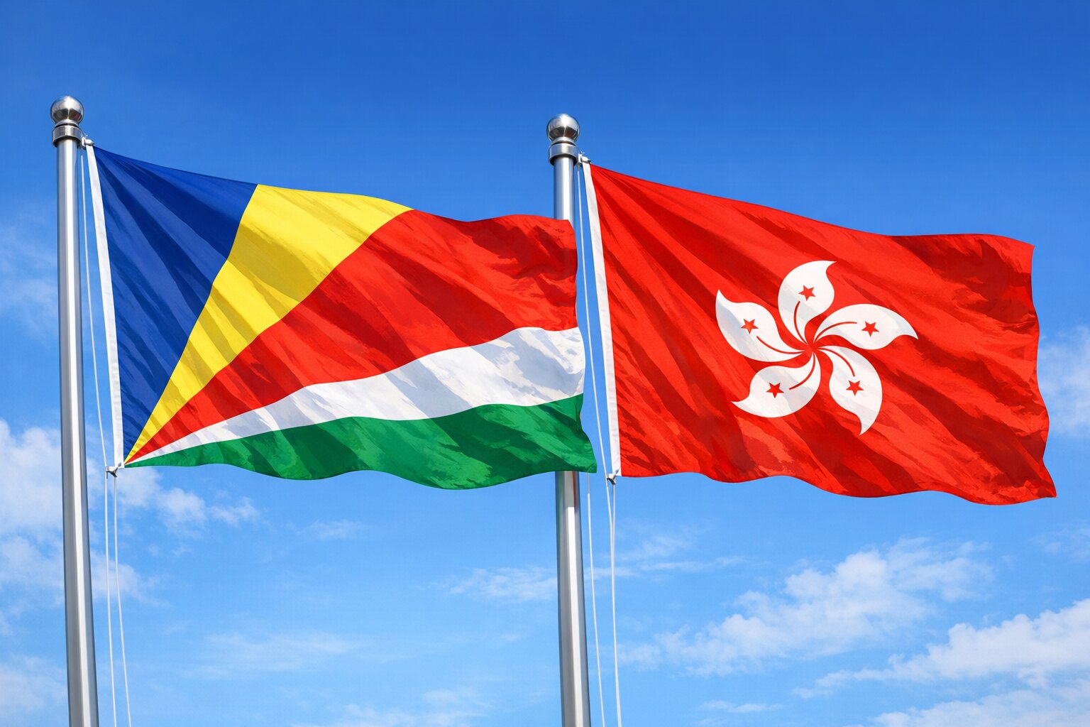 Hong Kong And Seychelles Flags