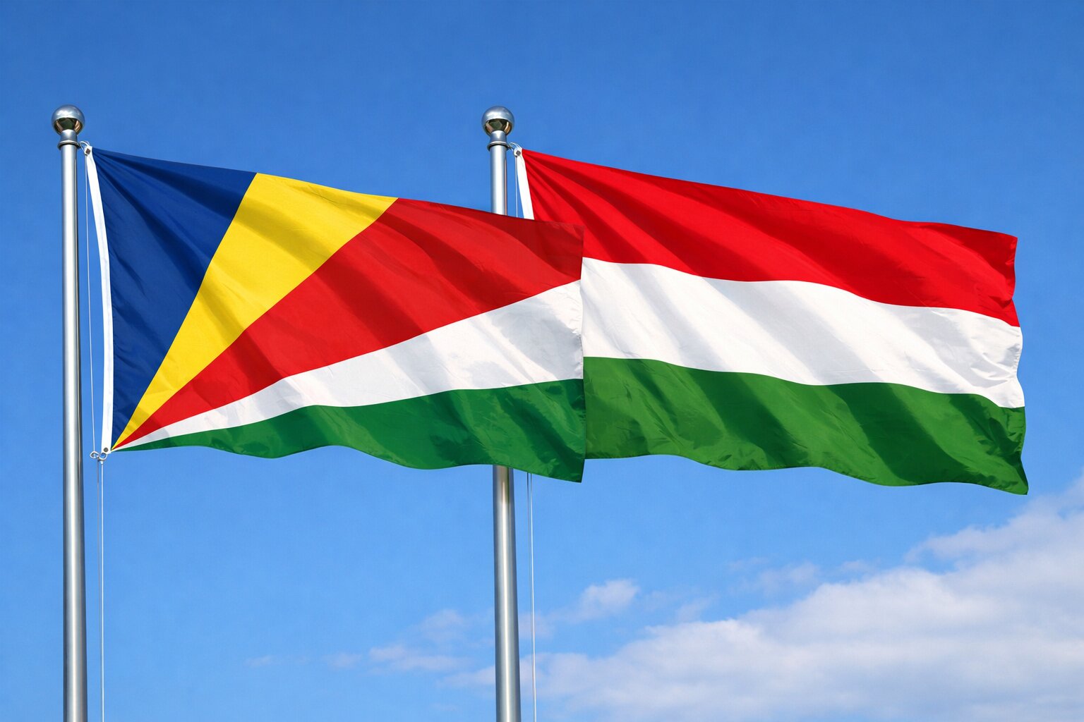 Hungary And Seychelles Flags