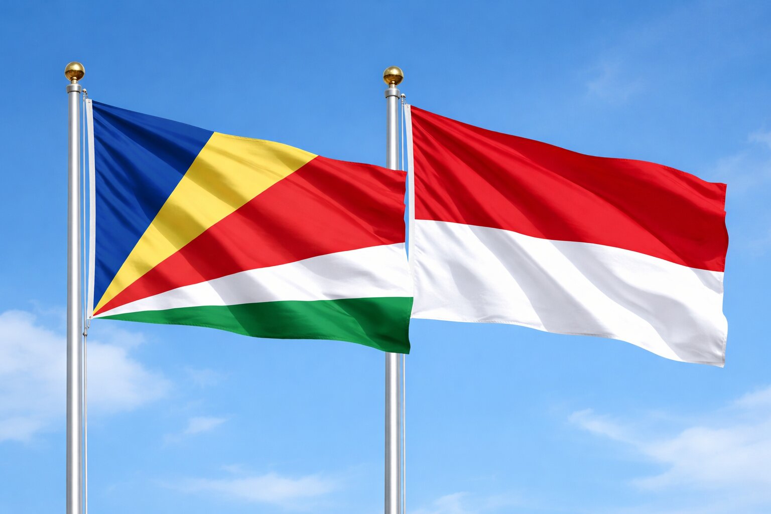 Indonesia And Seychelles Flags
