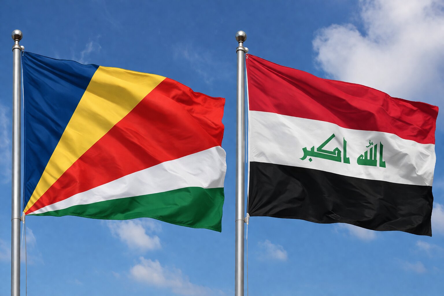 Iraq And Seychelles Flags