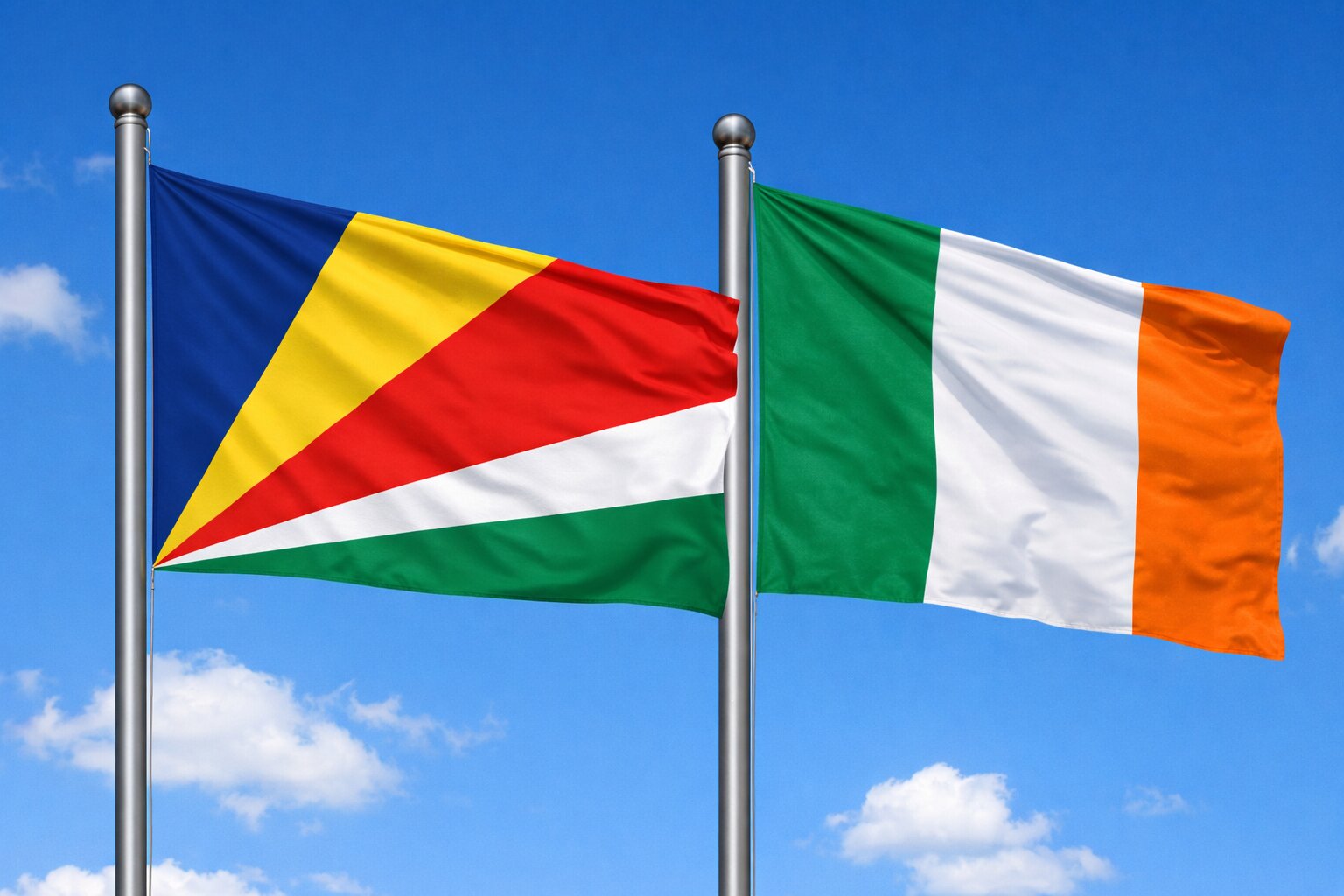 Ireland And Seychelles Flags