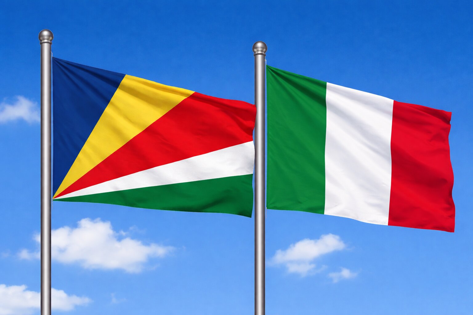 Italy And Seychelles Flags