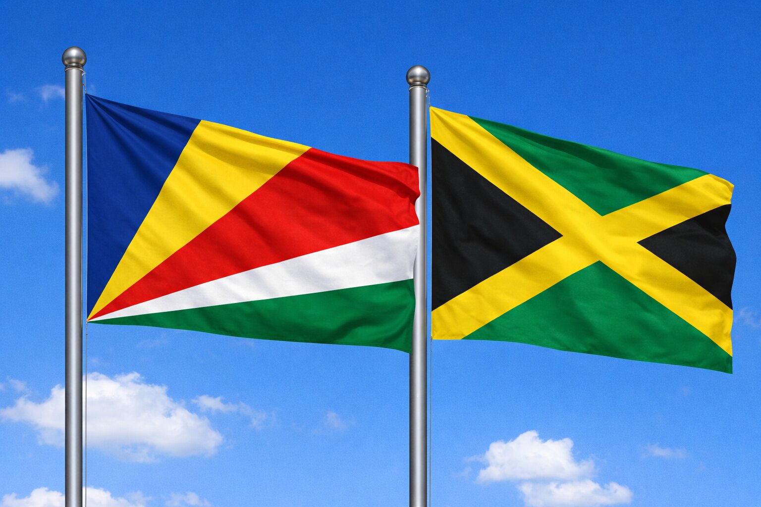 Jamaica And Seychelles Flags