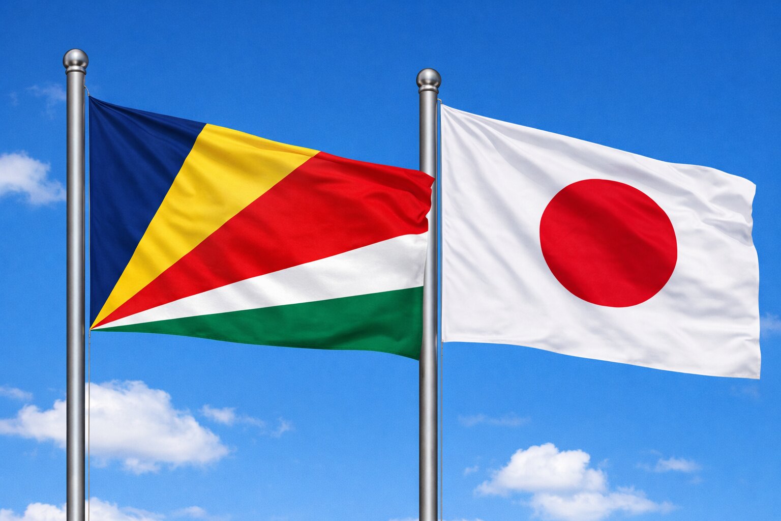 Japan And Seychelles Flags