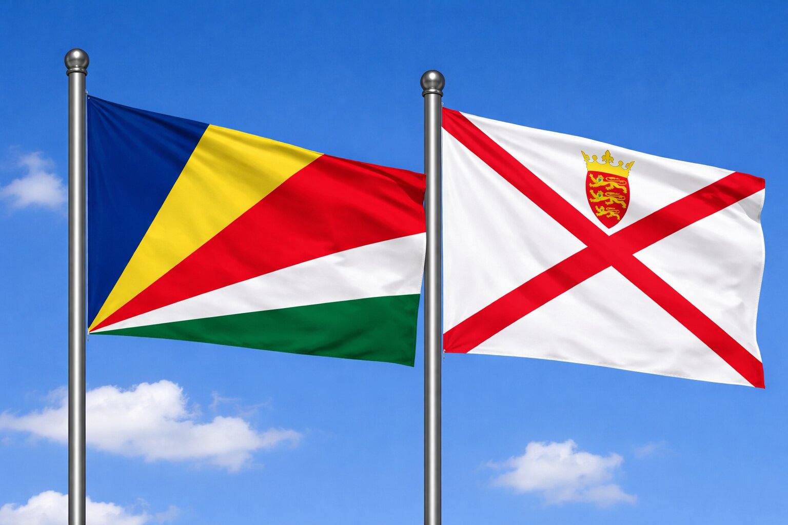 Jersey And Seychelles Flags