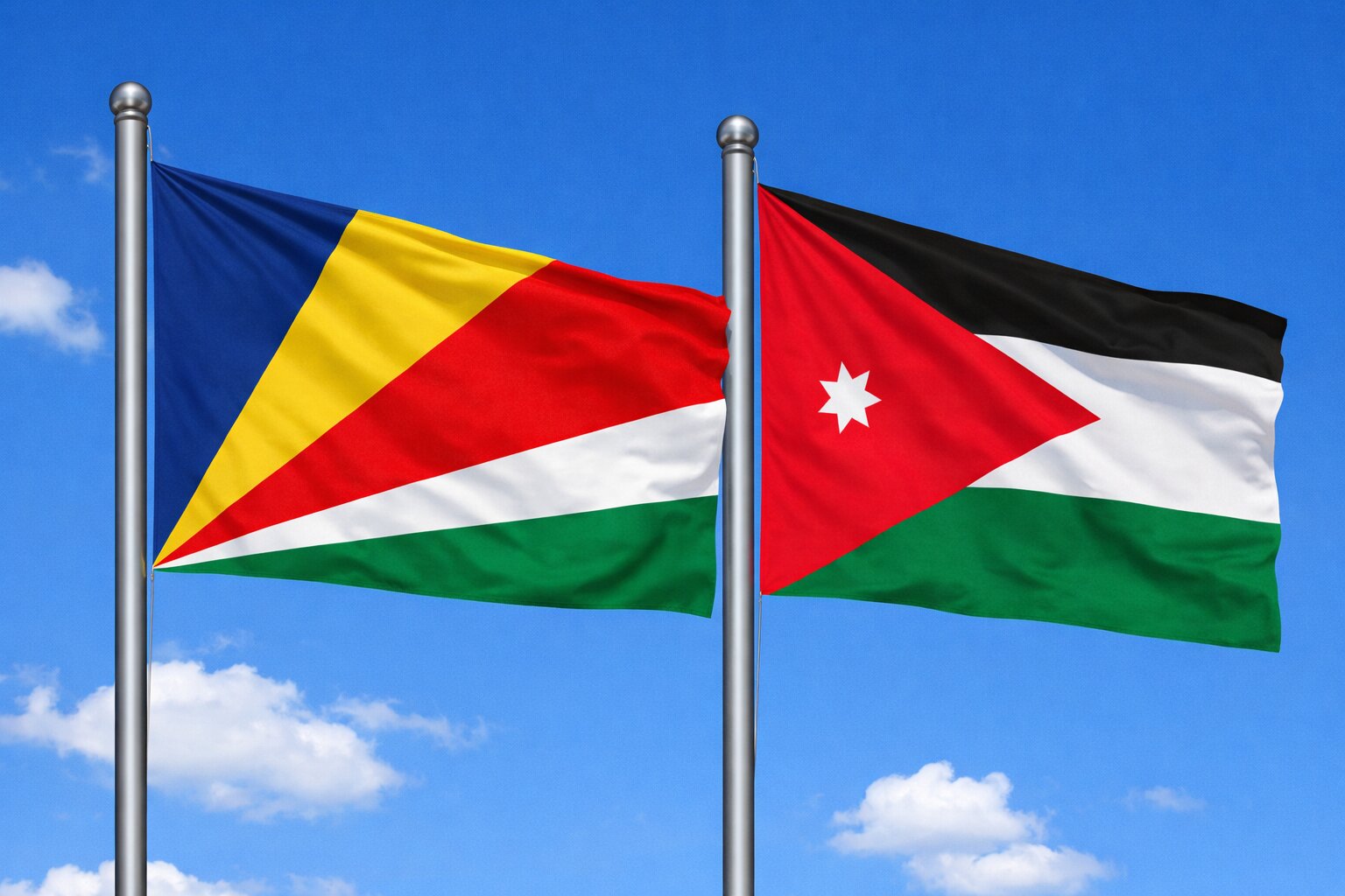 Jordan And Seychelles Flags