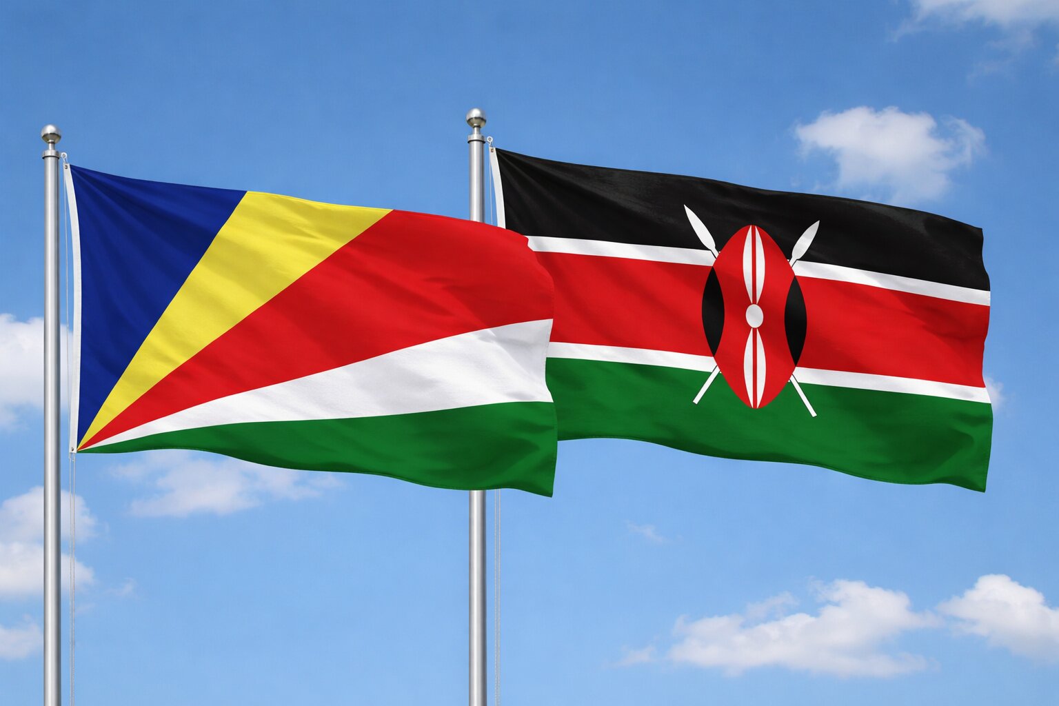 Kenya And Seychelles Flags