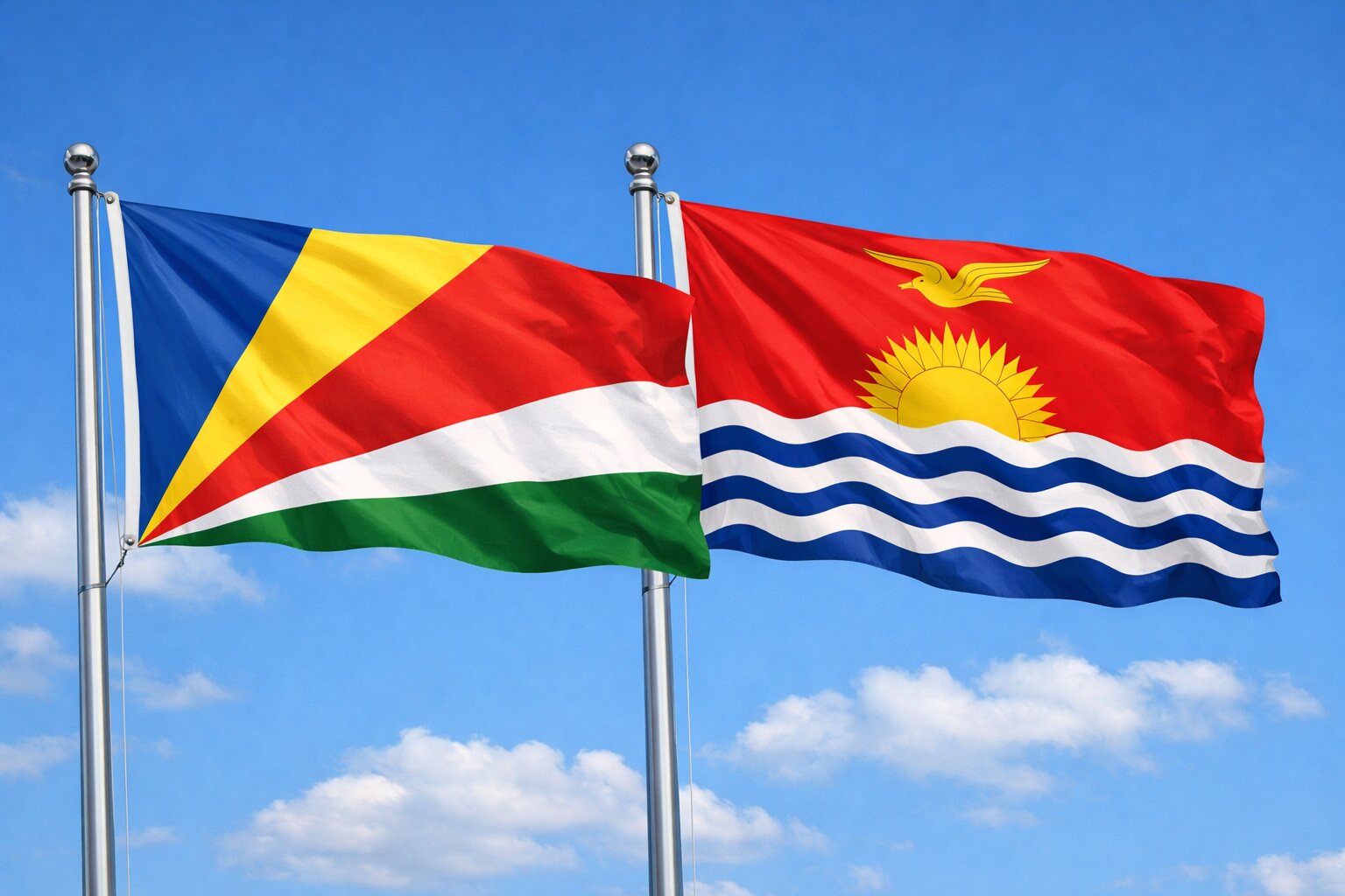 Kiribati And Seychelles Flags