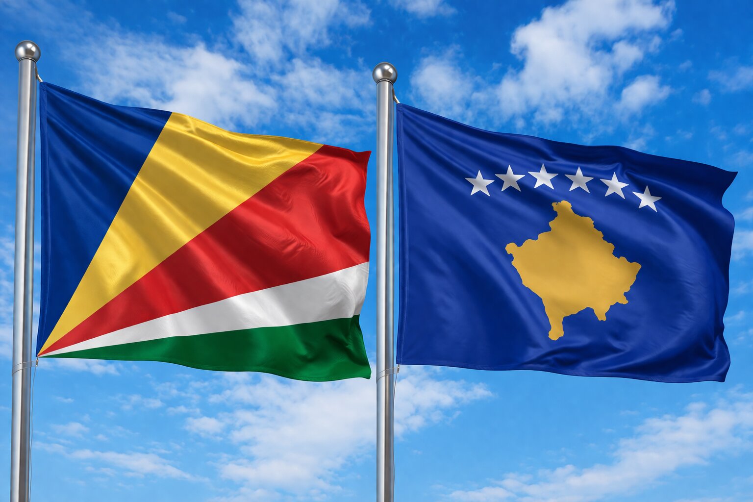 Kosovo And Seychelles Flags