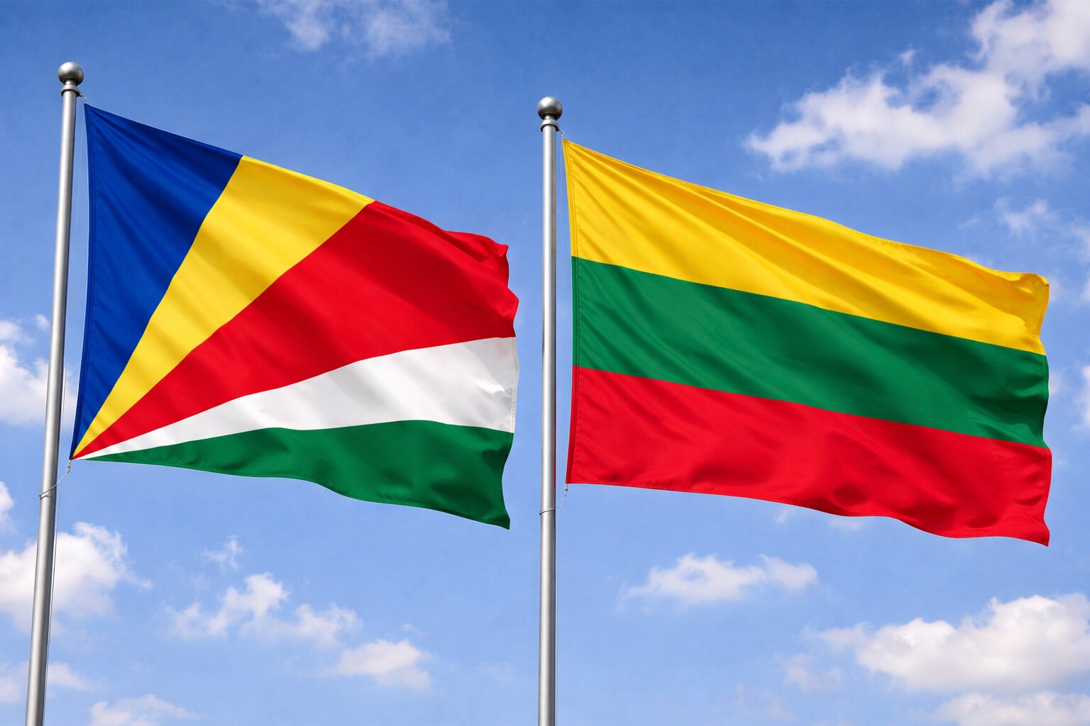 Lithuania And Seychelles Flags