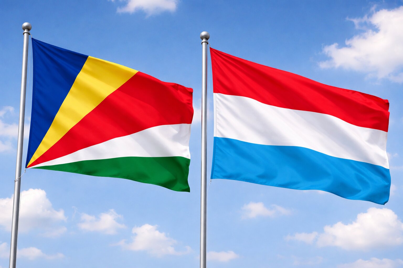 Luxembourg And Seychelles Flags