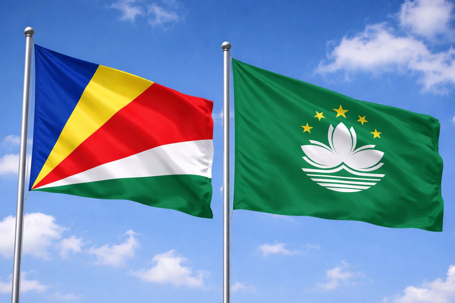 Macau And Seychelles Flags