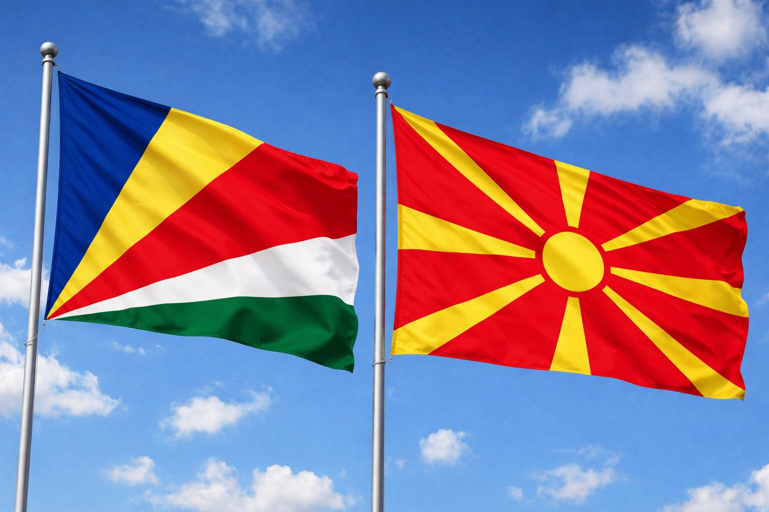 Macedonia And Seychelles Flags