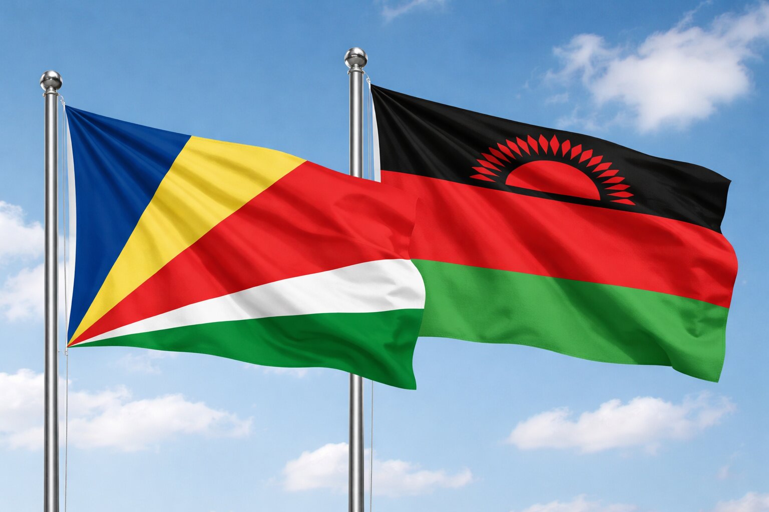 Malawi And Seychelles Flags