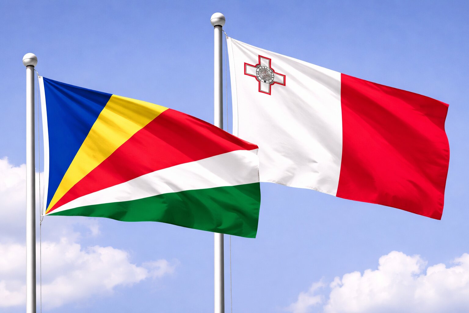 Malta And Seychelles Flags