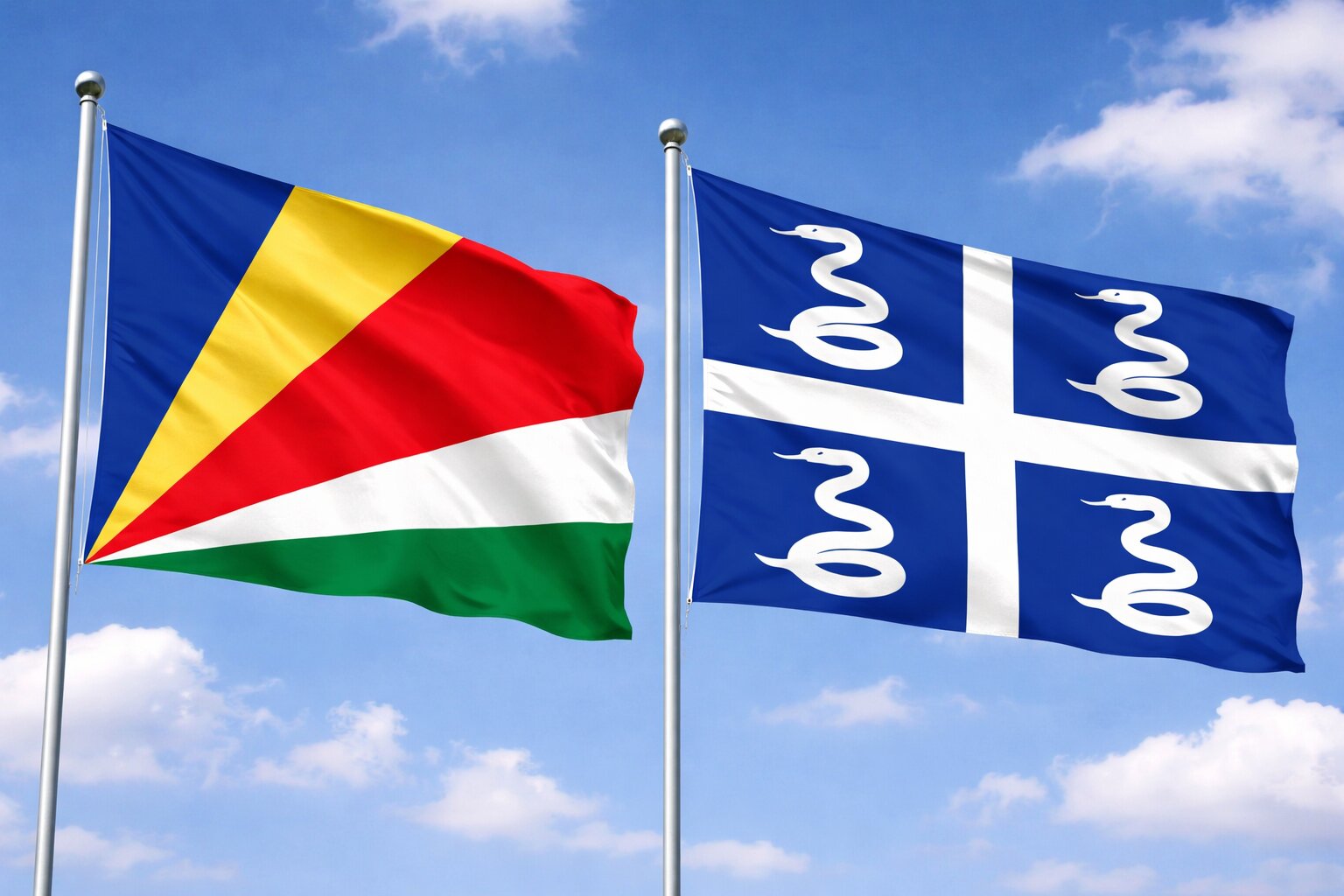 Martinique And Seychelles Flags