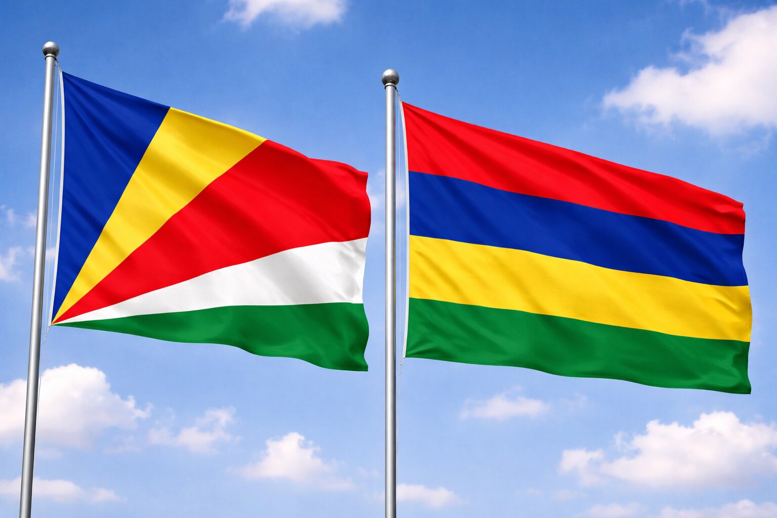 Mauritius And Seychelles Flags