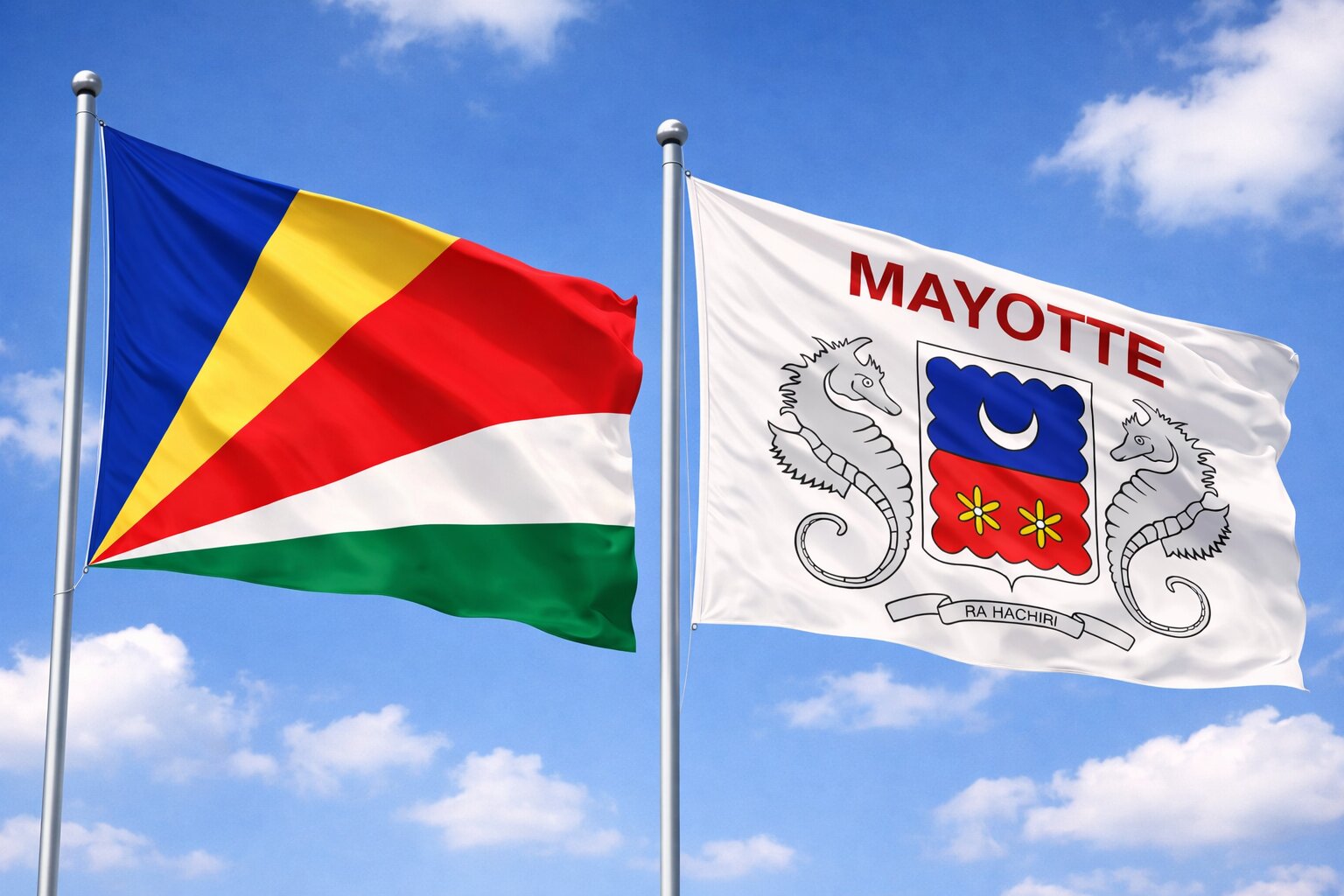 Mayotte And Seychelles Flags