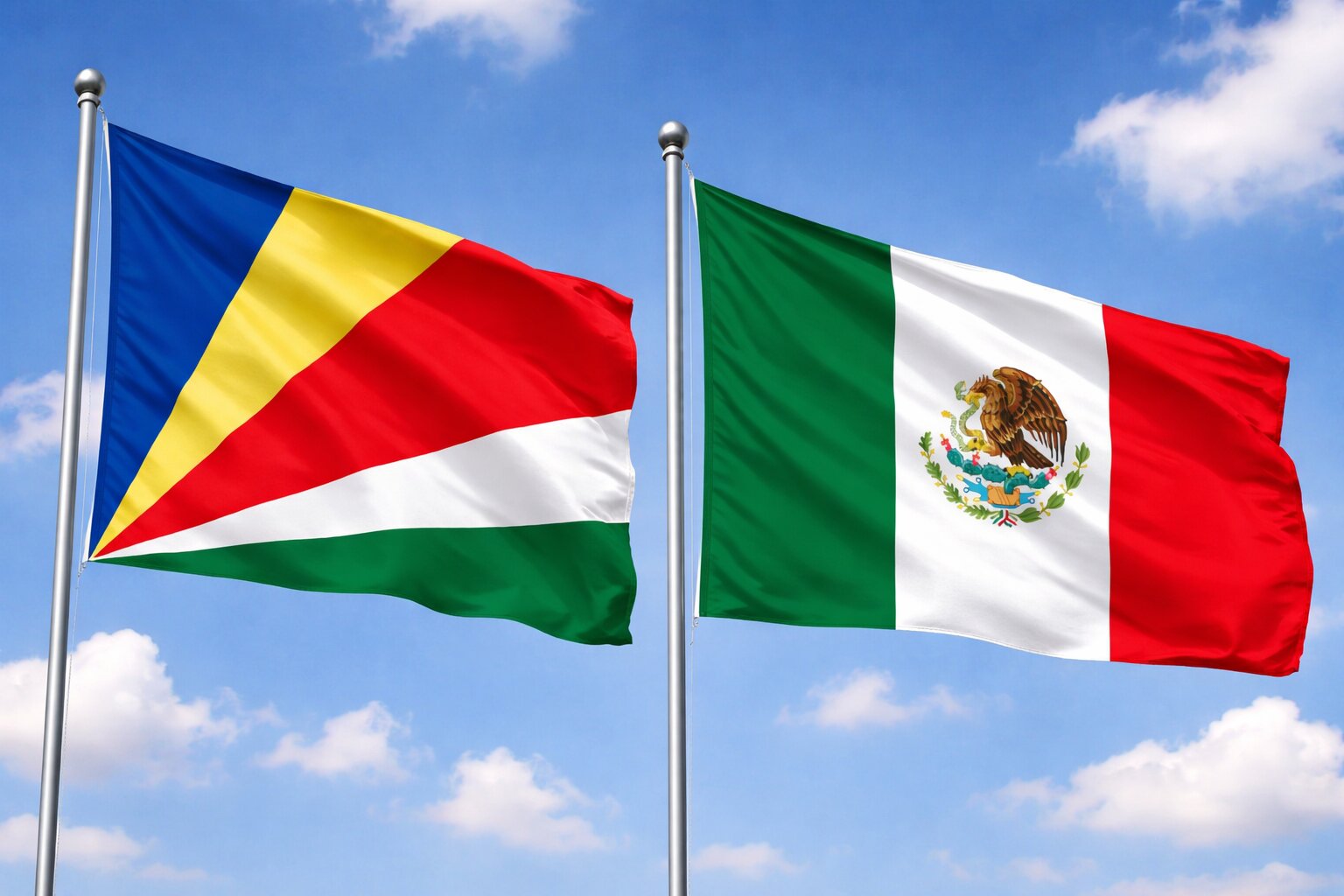 Mexico And Seychelles Flags