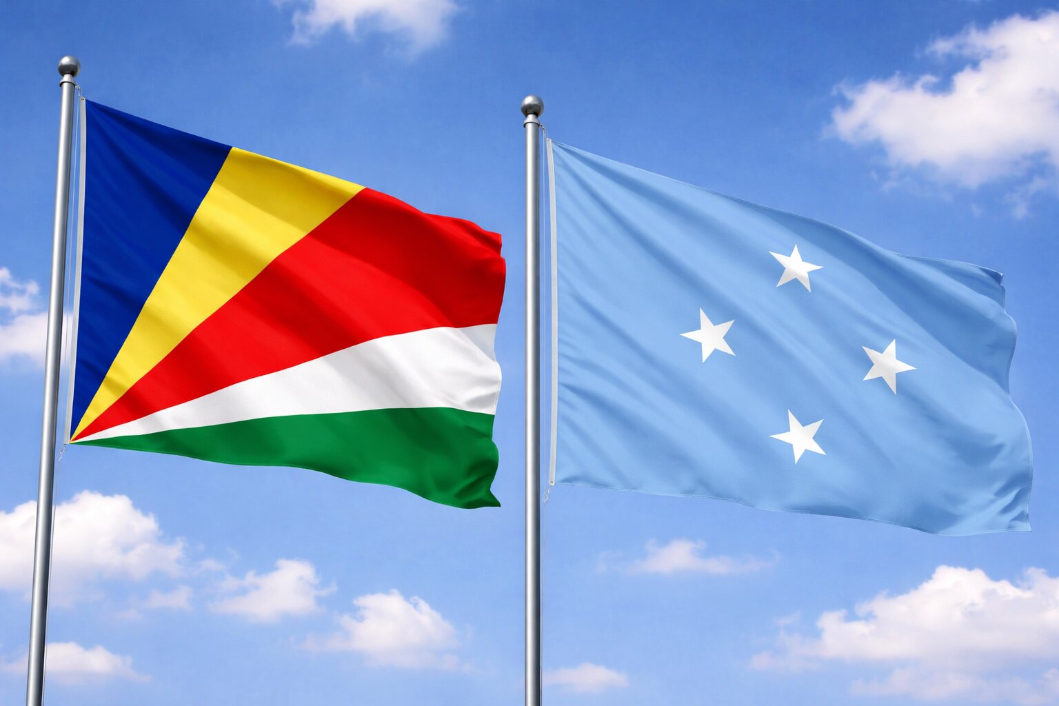 Micronesian And Seychelles Flags