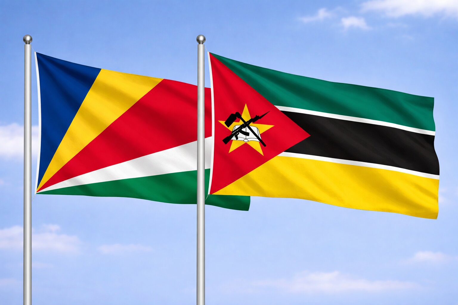 Mozambique And Seychelles Flags