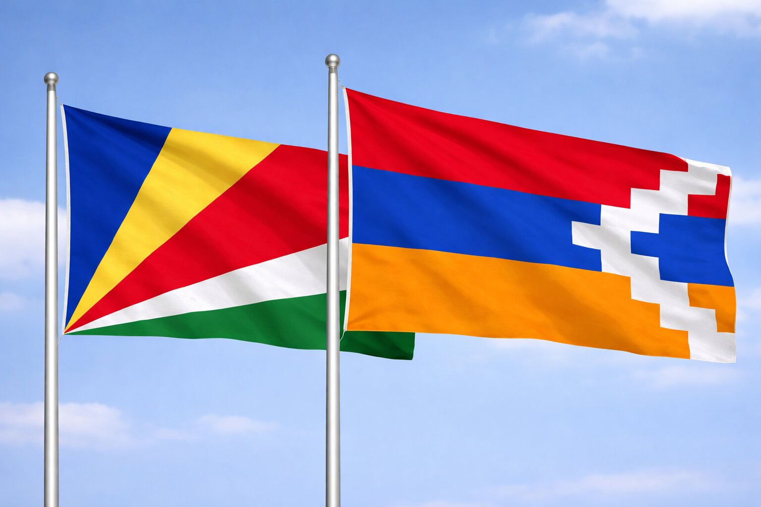 Nagorno-Karabakh And Seychelles Flags