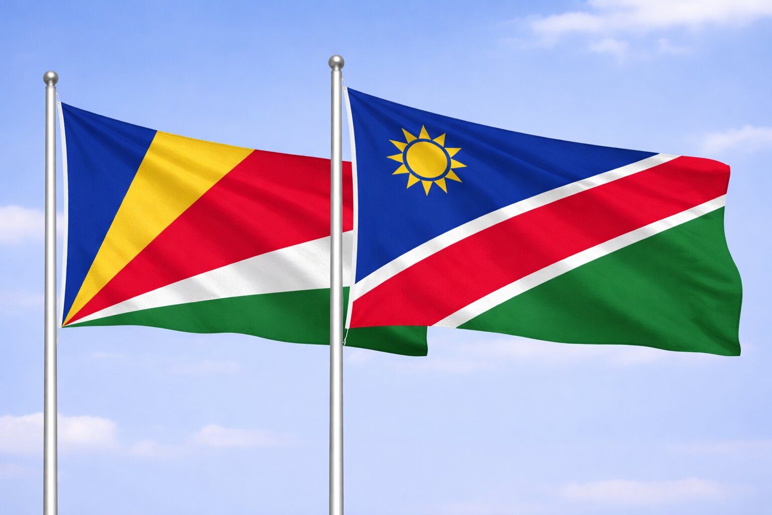 Namibia And Seychelles Flags