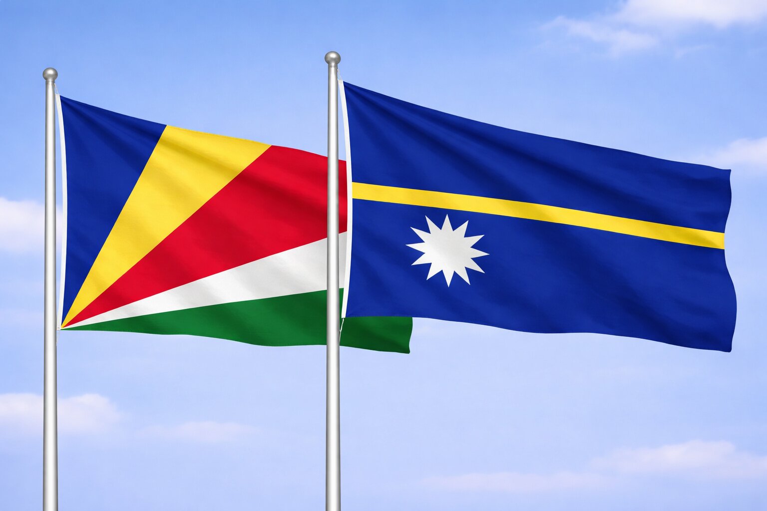 Nauru And Seychelles Flags