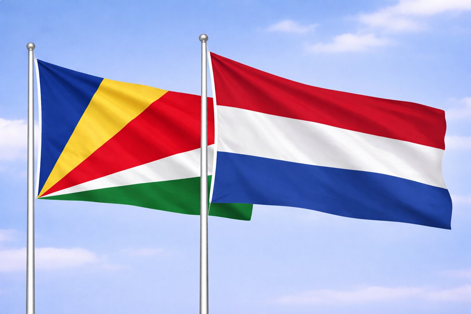 Netherlands And Seychelles Flags
