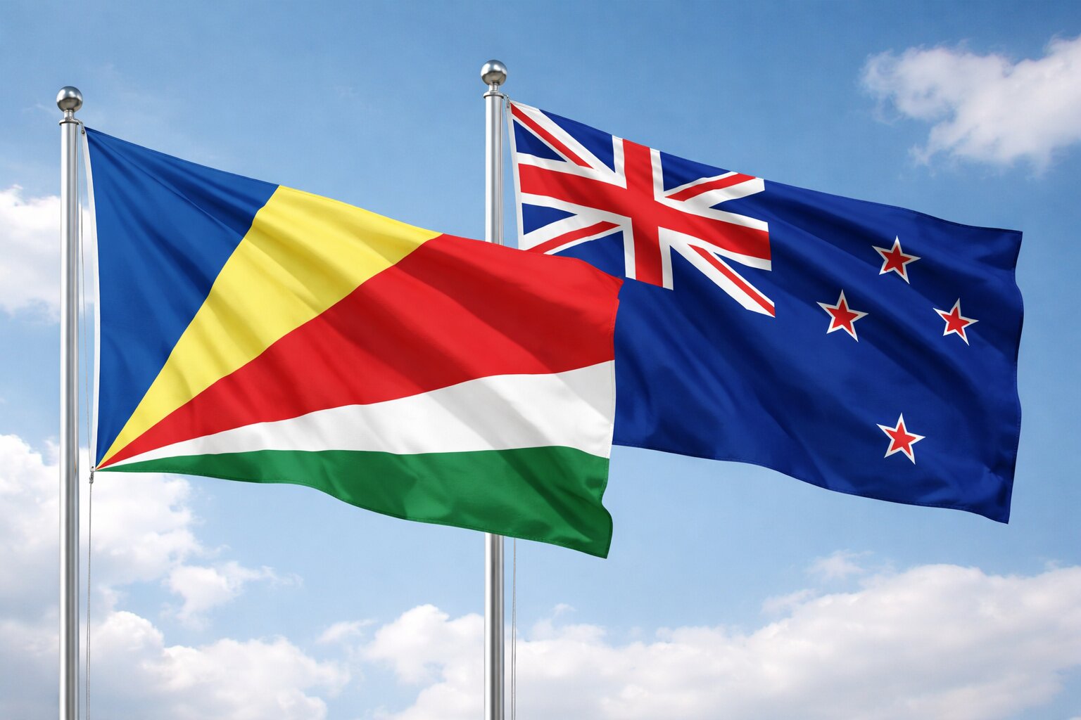New Zealand And Seychelles Flags