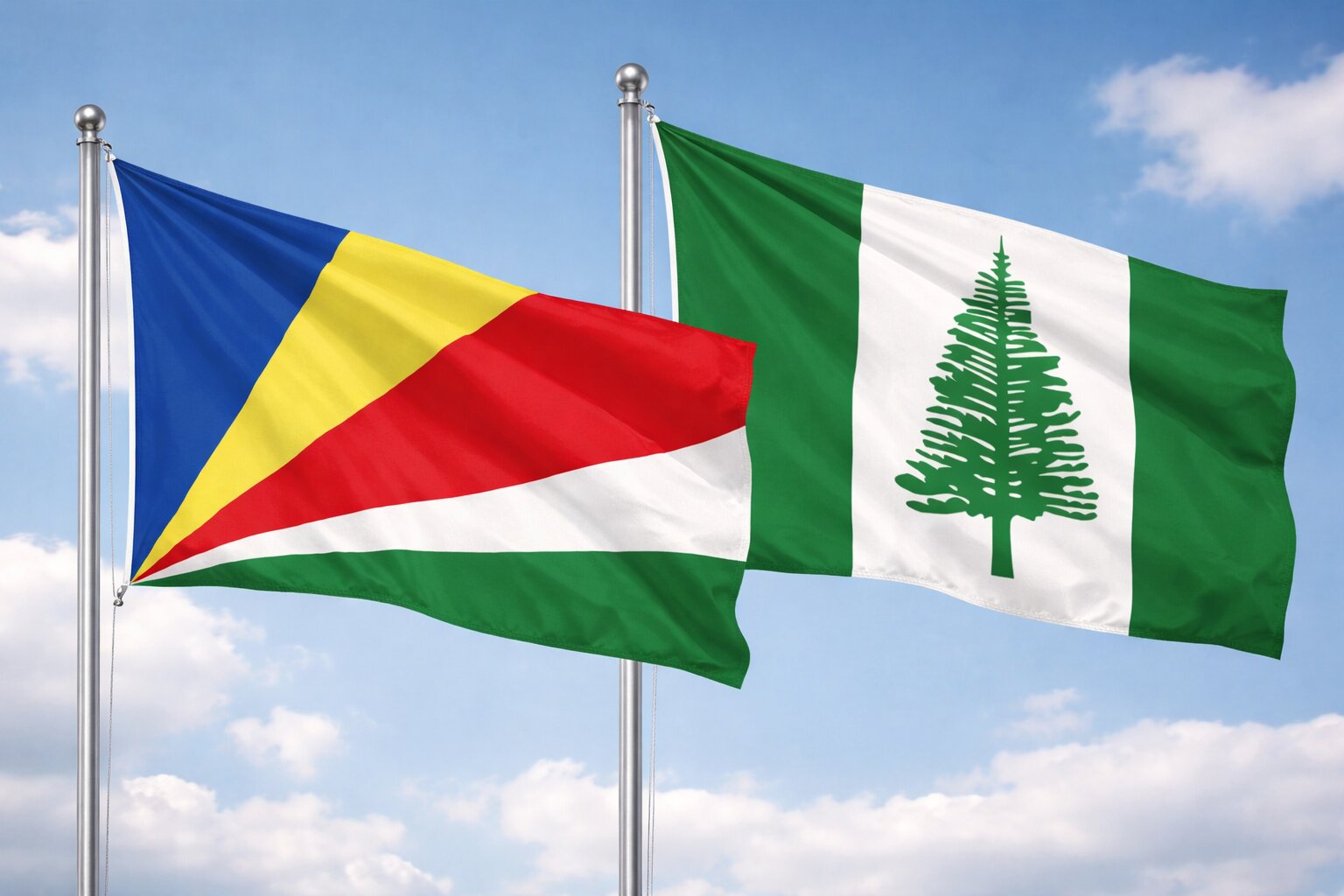 Norfolk Island And Seychelles Flags