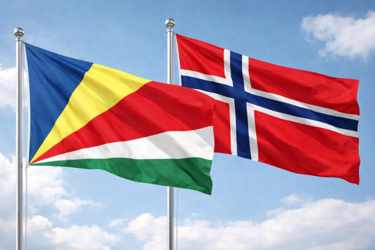 Norway And Seychelles Flags