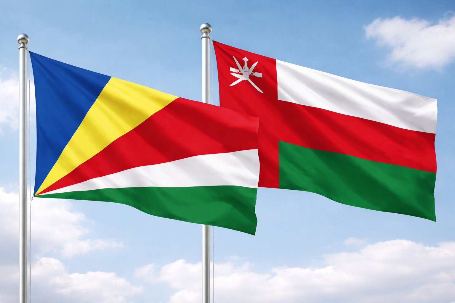 Oman And Seychelles Flags