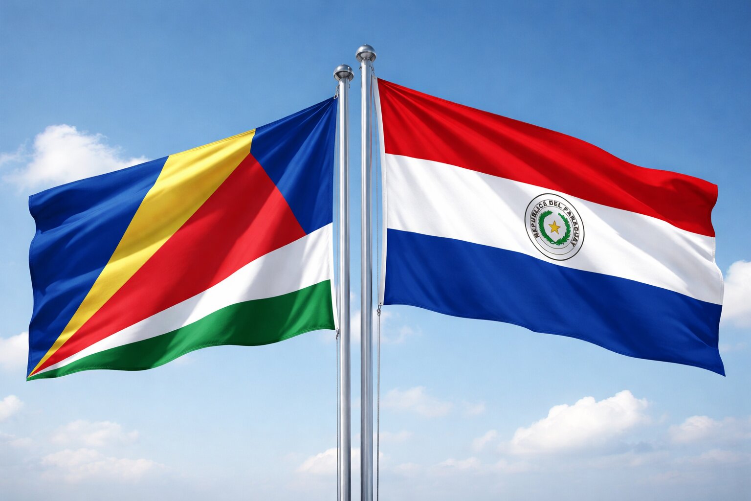 Paraguay And Seychelles Flags