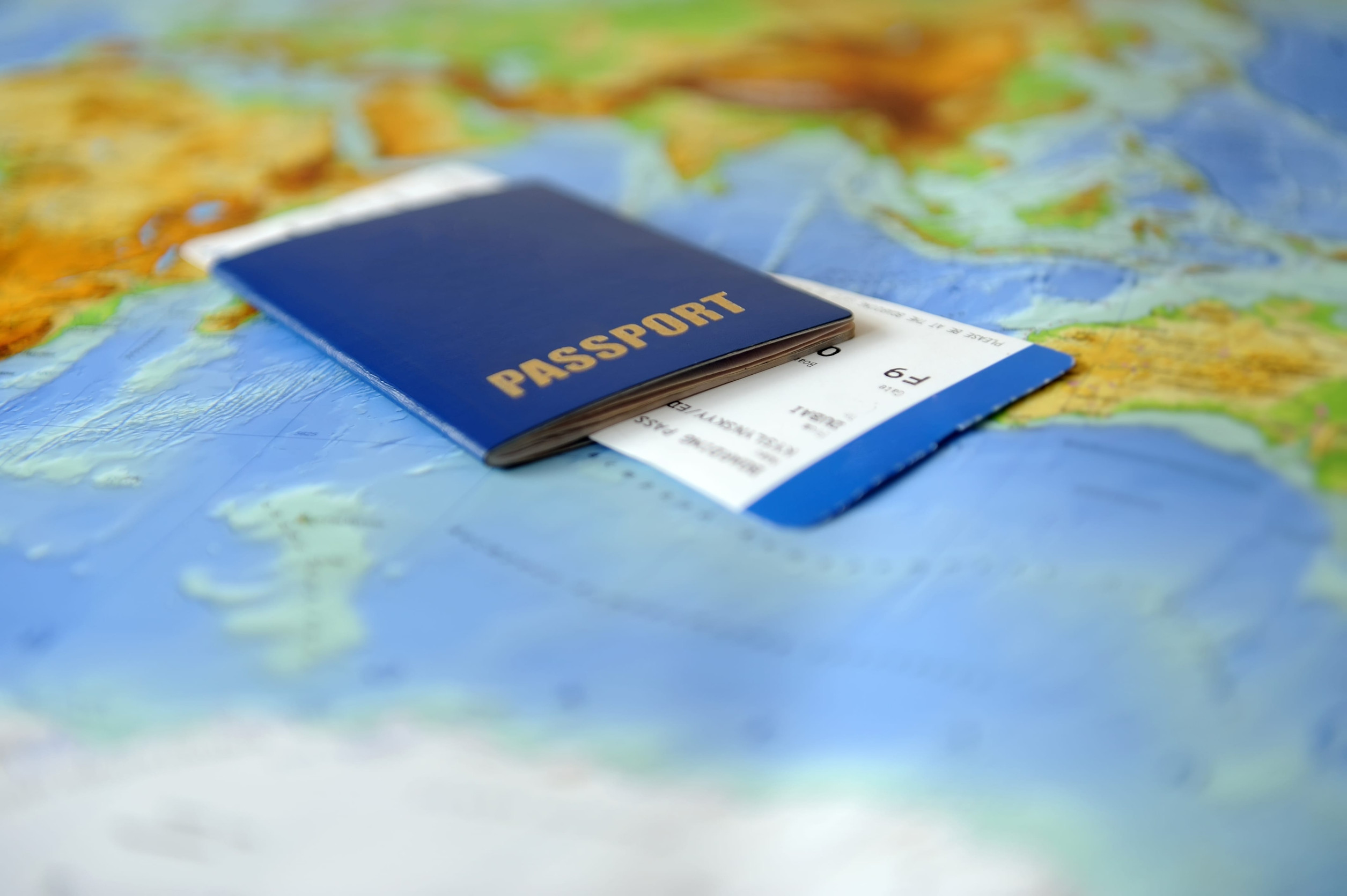 Passport And Ticket On World Map