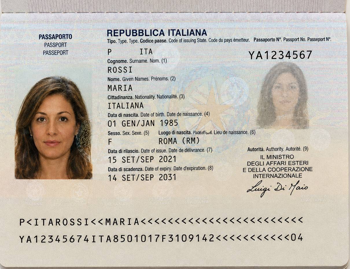 Passport Bio Page Scan Sample