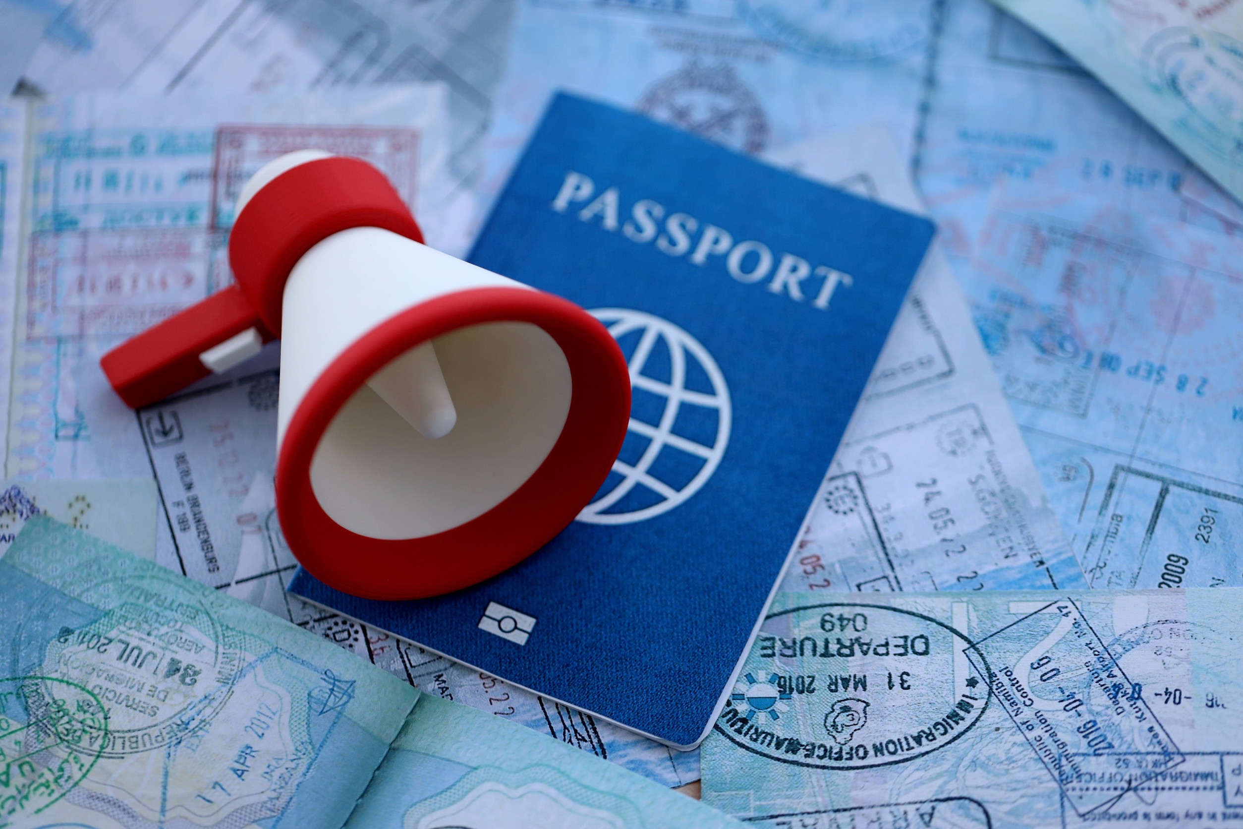 Passport Stamps Megaphone