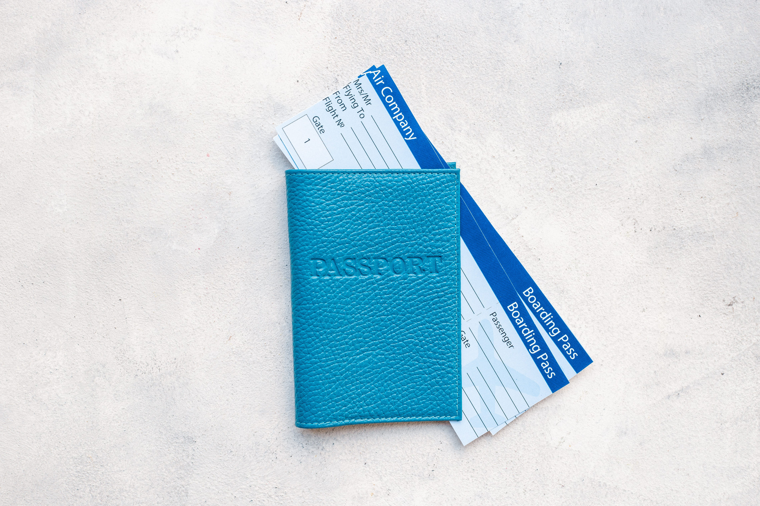 Passport with air tickets