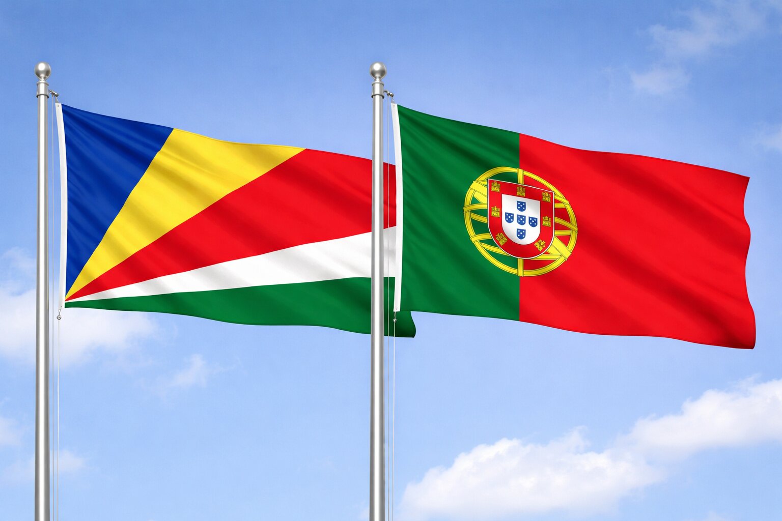 Portugal And Seychelles Flags