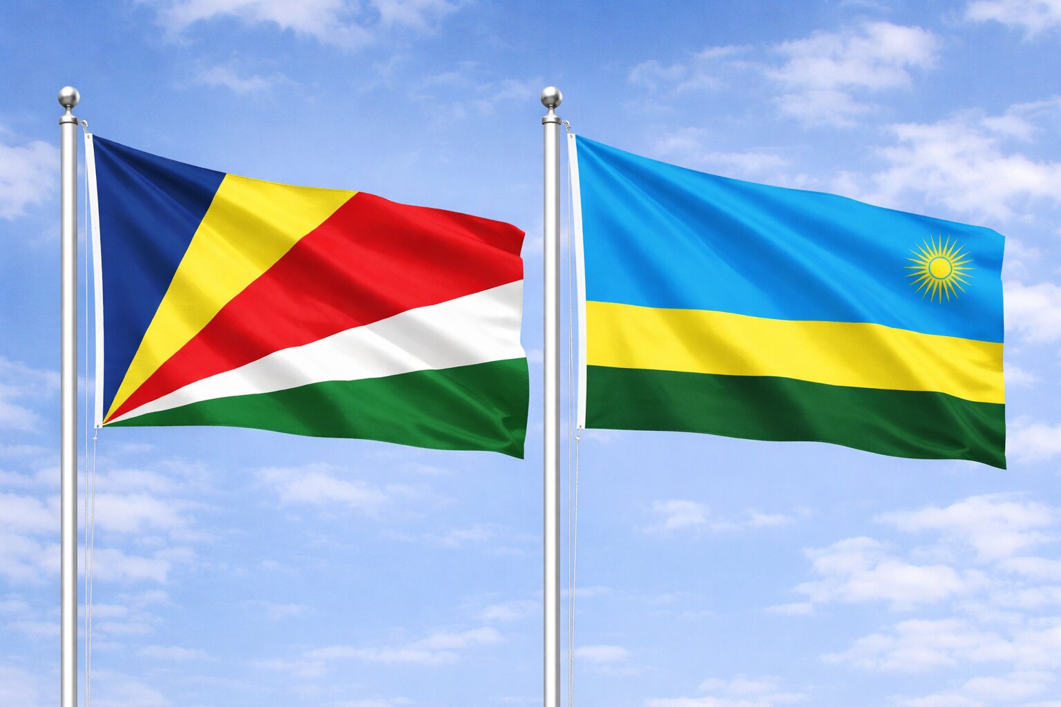 Rwanda And Seychelles Flags
