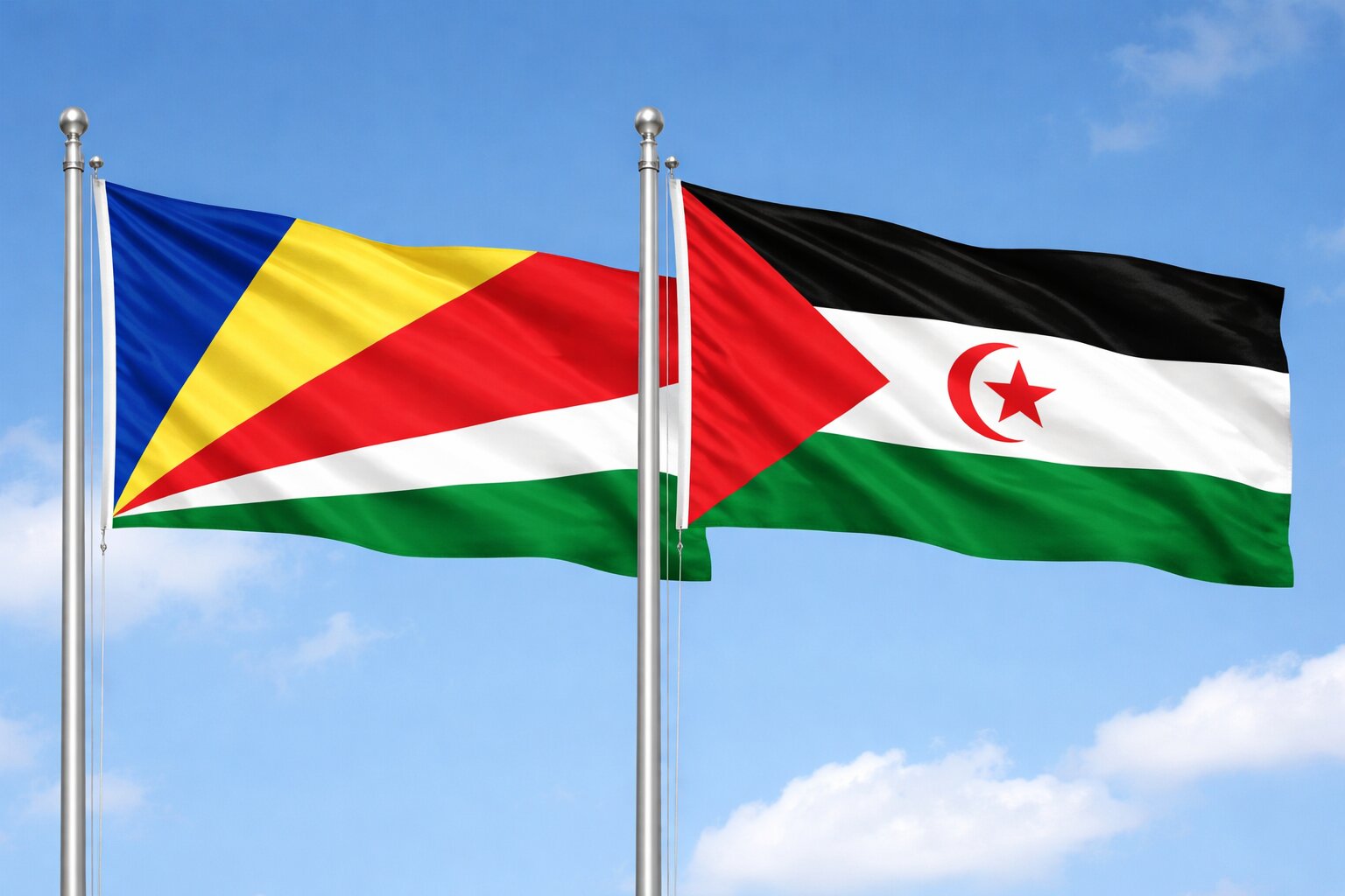 Sahrawi Arab Democratic Republic And Seychelles Flags
