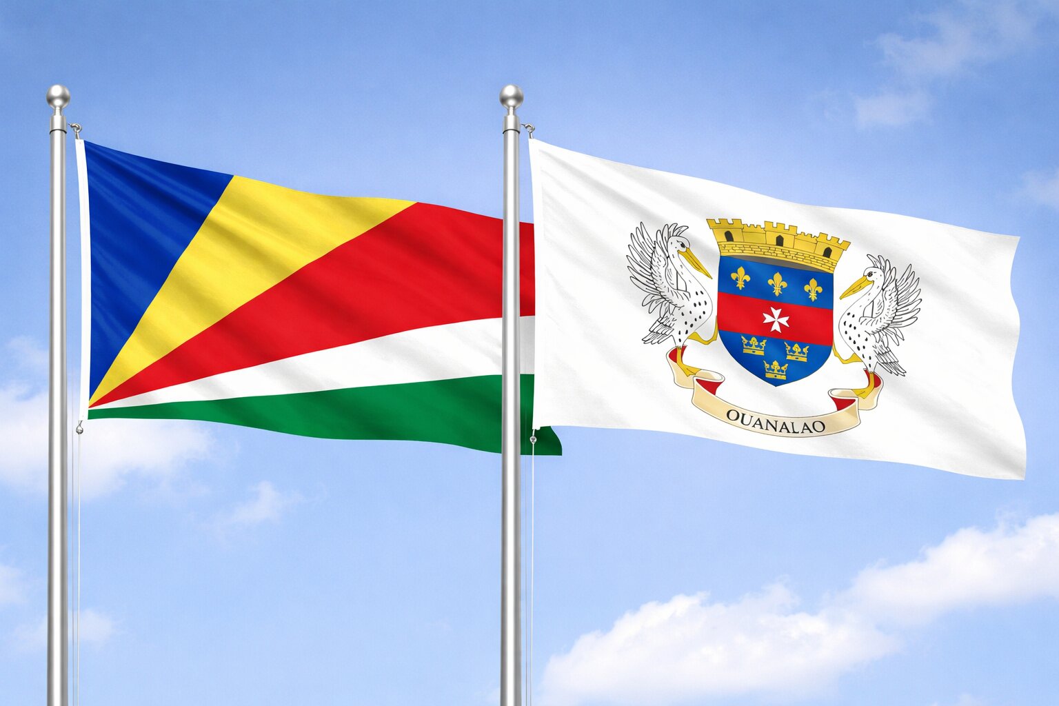 Saint Barthélemy And Seychelles Flags