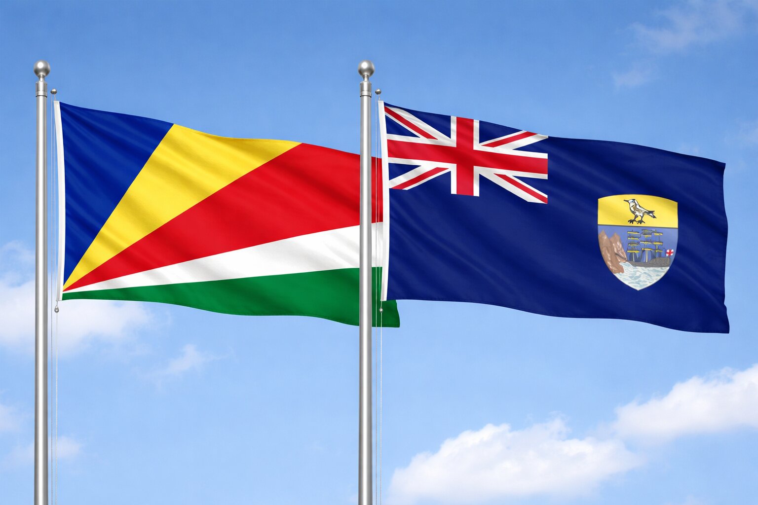 Saint Helena And Seychelles Flags