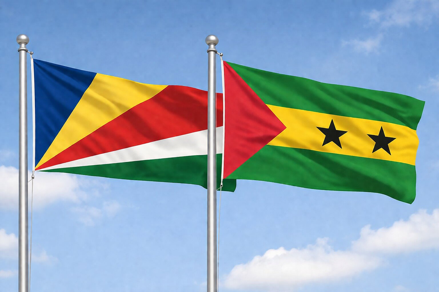 Sao Tome And Principe And Seychelles Flags