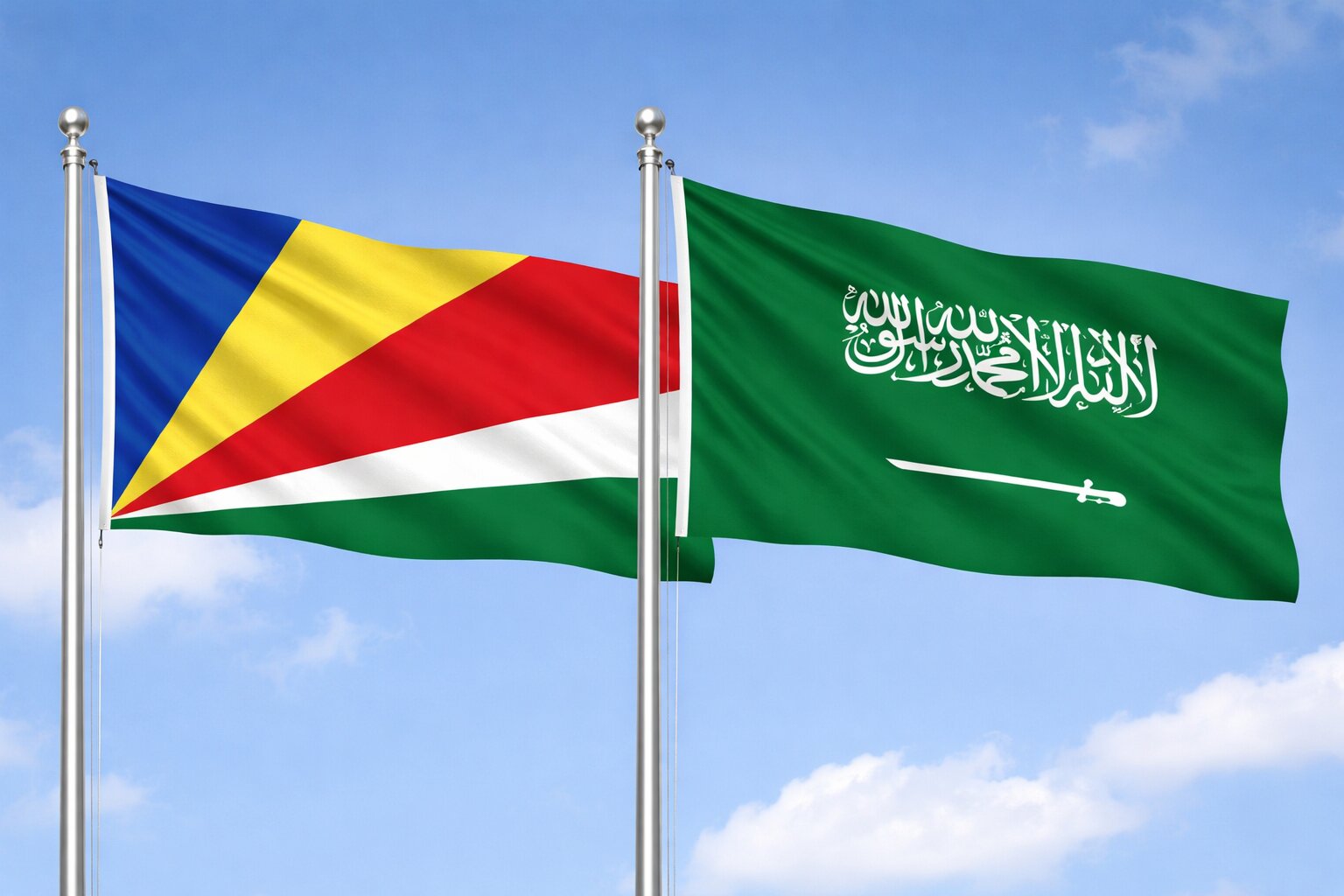 Saudi Arabia And Seychelles Flags