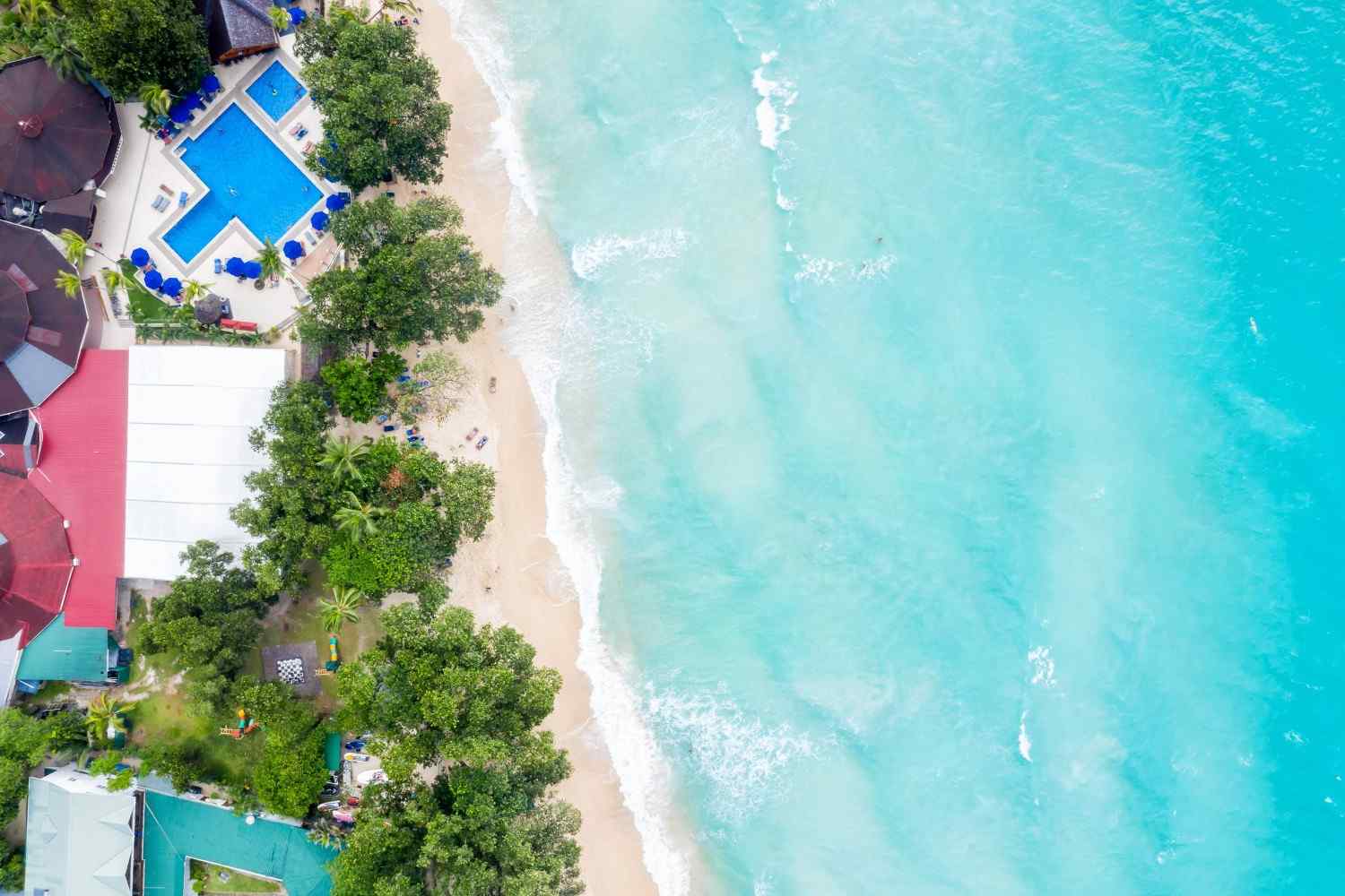 Seychelles Beach Aerial View At Mahe Island