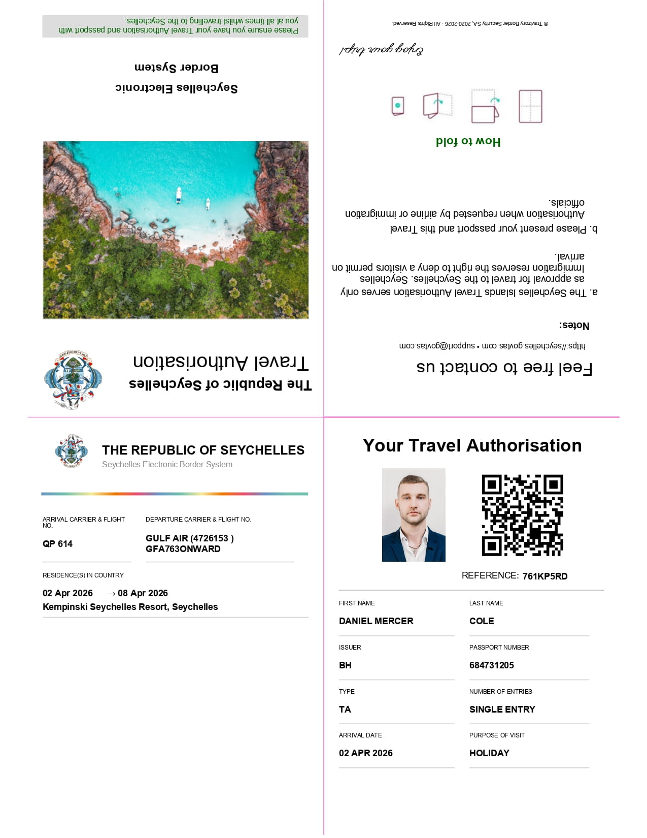 Seychelles eTA Sample