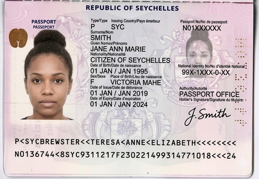 Seychelles Passport Bio Page