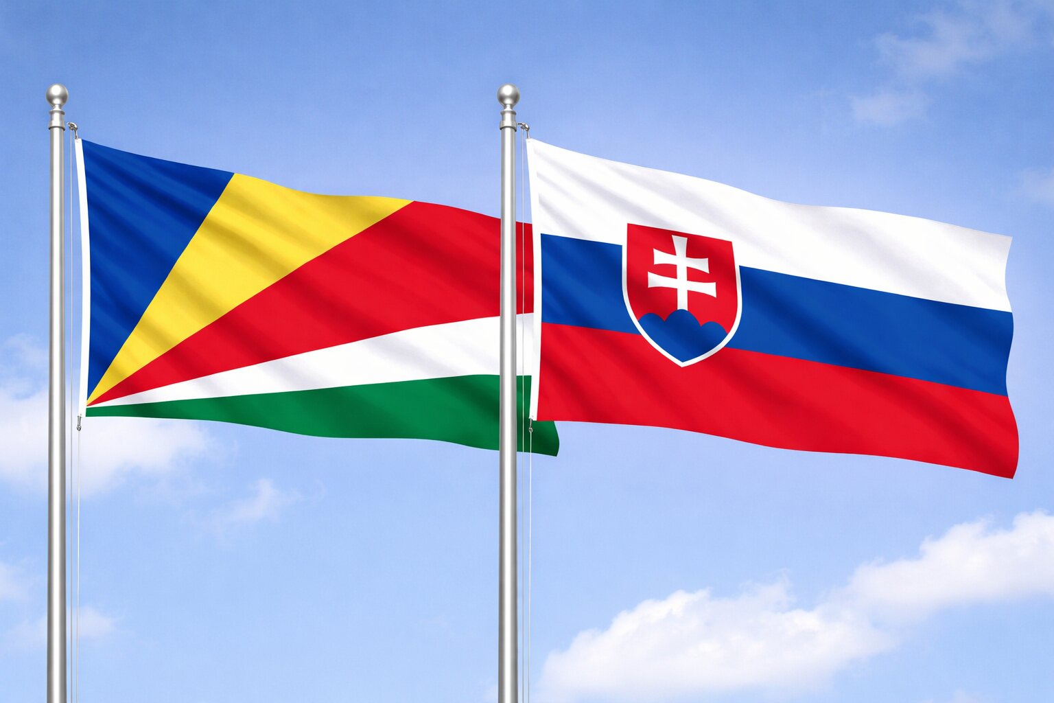 Slovakia And Seychelles Flags