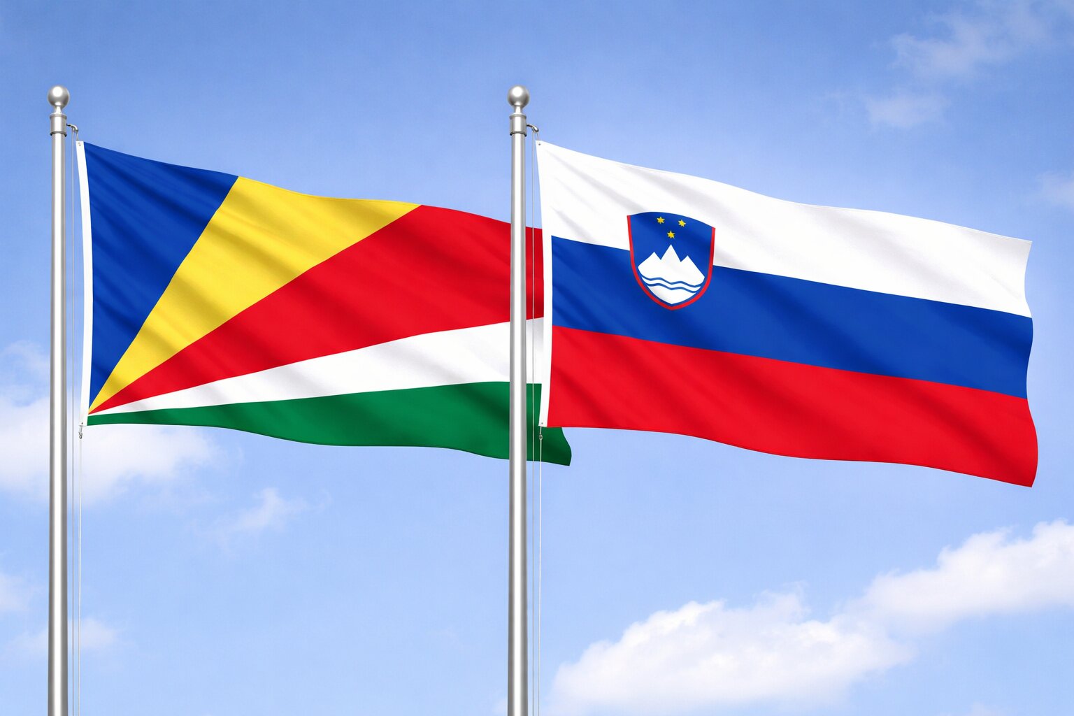Slovenia And Seychelles Flags